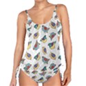 Seamless-pattern-with-hand-drawn-bird-black Tankini Set View1