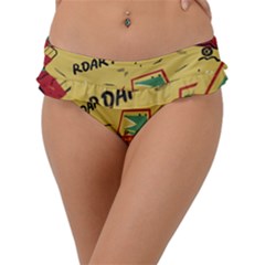 Childish-seamless-pattern-with-dino-driver Frill Bikini Bottom by Jancukart