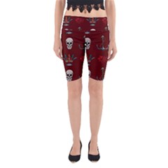 Tattoo-old-school-background-pattern Yoga Cropped Leggings by Jancukart