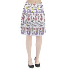 Fantasy-things-doodle-style-vector-illustration Pleated Skirt by Jancukart