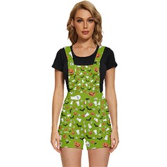 Pattern Seamless Halloween Fall Short Overalls by Wegoenart