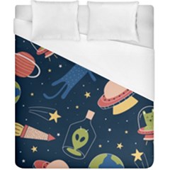 Seamless Pattern With Funny Alien Cat Galaxy Duvet Cover (california King Size) by Wegoenart