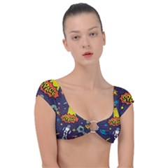 Vector Flat Space Design Background Cap Sleeve Ring Bikini Top by Wegoenart