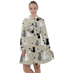 Cute-cat-seamless-pattern All Frills Chiffon Dress by Wegoenart