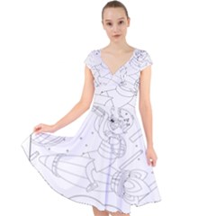 Little Boy Explorer Cap Sleeve Front Wrap Midi Dress by ConteMonfrey