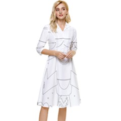 Starship Doodle - Space Elements Classy Knee Length Dress by ConteMonfrey