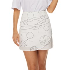 The Cuteness Of Saturn Mini Front Wrap Skirt by ConteMonfrey