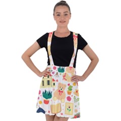 Girly Universe Velvet Suspender Skater Skirt by ConteMonfrey