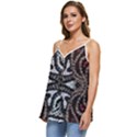 Autumn patterns Casual Spaghetti Strap Chiffon Top View2