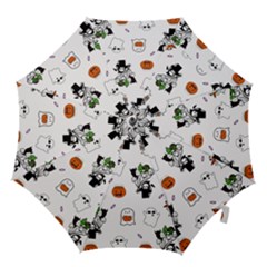 Halloween Jack O Lantern Vector Hook Handle Umbrellas (large) by Ravend