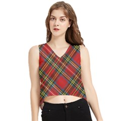 Diagonal Vintage Wool Sweater  V-neck Cropped Tank Top by ConteMonfrey