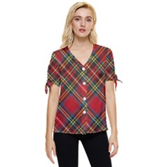 Diagonal Vintage Wool Sweater  Bow Sleeve Button Up Top by ConteMonfrey