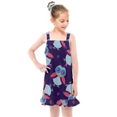 Owl Pattern Background Kids  Overall Dress by Wegoenart