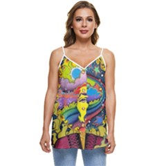 Psychedelic Rock Jimi Hendrix Casual Spaghetti Strap Chiffon Top by Jancukart