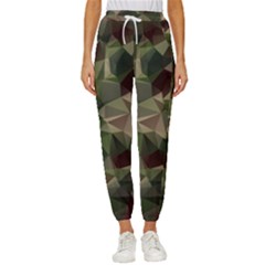 Abstract-vector-military-camouflage-background Cropped Drawstring Pants by Wegoenart