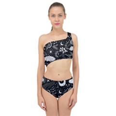 Vector-set-sketch-drawn-with-space Spliced Up Two Piece Swimsuit by Wegoenart