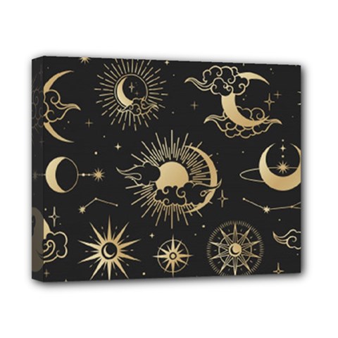 Asian-set-with-clouds-moon-sun-stars-vector-collection-oriental-chinese-japanese-korean-style Canvas 10  X 8  (stretched) by Wegoenart