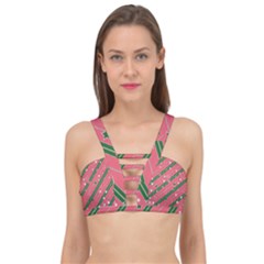 Christmas-background-star Cage Up Bikini Top by Wegoenart