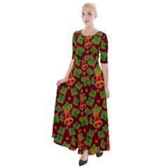 Illustration-christmas-default Half Sleeves Maxi Dress by Wegoenart