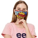 Pow Word Pop Art Style Expression Vector Fitted Cloth Face Mask (Adult) View1