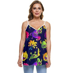 Space Patterns Casual Spaghetti Strap Chiffon Top by Wegoenart