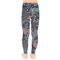 Japanese Wave Koi Illustration Seamless Pattern Kids  Leggings View2