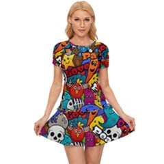 Graffiti Characters Seamless Pattern Women s Sports Wear Set by Wegoenart