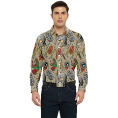 Tattoo Pattern Men s Long Sleeve  Shirt by Wegoenart