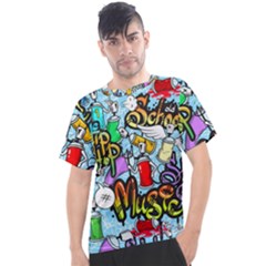 Graffiti Characters Seamless Patterns Men s Sport Top by Wegoenart