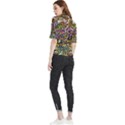 Graffiti Word Seamless Pattern Frill Neck Blouse View2