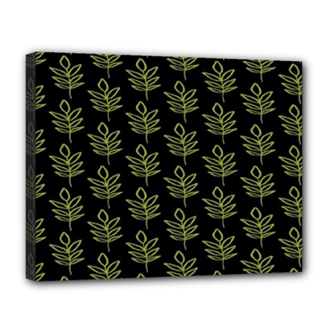 Autumn Leaves Black Canvas 14  X 11  (stretched) by ConteMonfrey