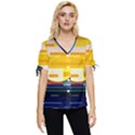 Background Abstract Horizon Bow Sleeve Button Up Top View1