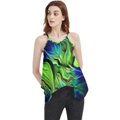 Fractal Art Pattern Abstract Flowy Camisole Tank Top by Ravend