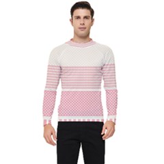 Background Pink Beige Decorative Texture Craft Men s Long Sleeve Rash Guard by Wegoenart