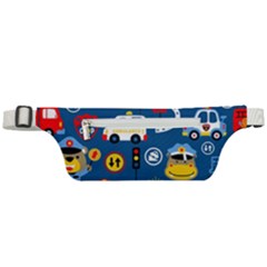 Car Cars Seamless Pattern Vector Rescue Team Cartoon Active Waist Bag by Wegoenart