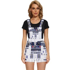 Robot R2d2 R2 D2 Pattern Short Overalls by Jancukart