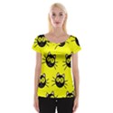 Cats Heads Pattern Design Cap Sleeve Top View1