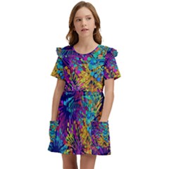 Illustration Graphics Design Art Kids  Frilly Sleeves Pocket Dress by Wegoenart