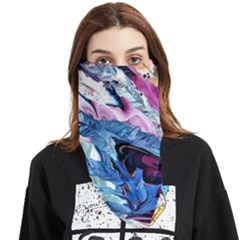 Feathers Face Covering Bandana (triangle) by kaleidomarblingart