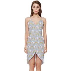 Rainbow Pattern Wrap Frill Dress by ConteMonfrey