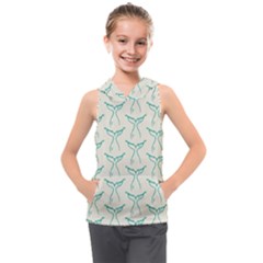 Blue Mermaid Tail Clean Kids  Sleeveless Hoodie by ConteMonfrey