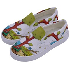 Natural Disaster Flood Earthquake Kids  Canvas Slip Ons by Jancukart