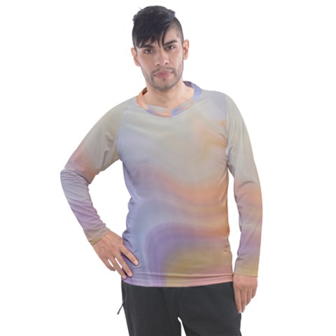 Gradient Purple, Orange Men s Pique Long Sleeve Tee by ConteMonfrey