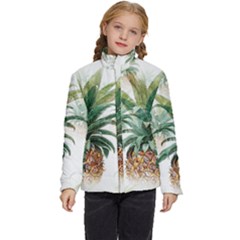Pineapple Pattern Background Seamless Vintage Kids  Puffer Bubble Jacket Coat by Wegoenart