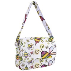 Bee Doodle Cartoon Courier Bag by Wegoenart