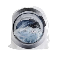 Gray Washing Machine Illustration Drawstring Pouch (2xl) by Jancukart