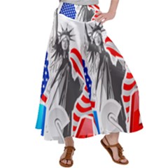 New York City Holiday United States Usa Satin Palazzo Pants by Jancukart