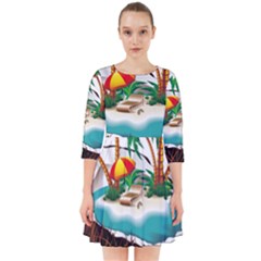 Coconut And Holiday Beach Food Smock Dress by Jancukart