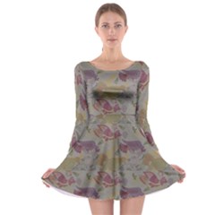 Pattern-tsit Long Sleeve Skater Dress by Gohar
