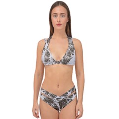 Botanical Motif Drawing Design Double Strap Halter Bikini Set by dflcprintsclothing